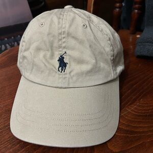 Ralph Lauren Beige Cap with Navy Logo